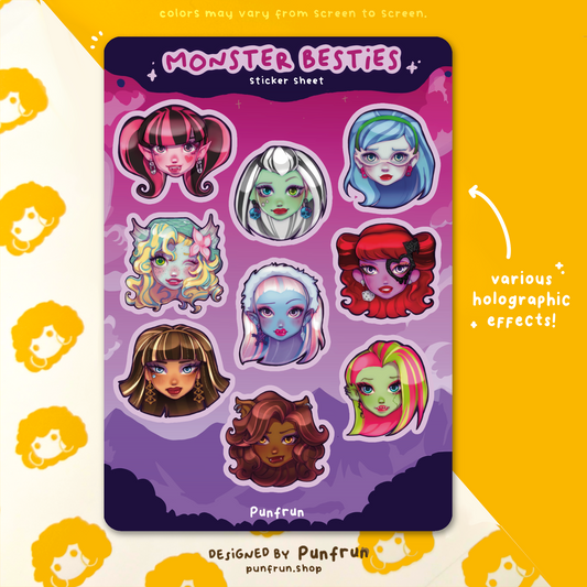 STICKER SHEET ✦ Monster Besties