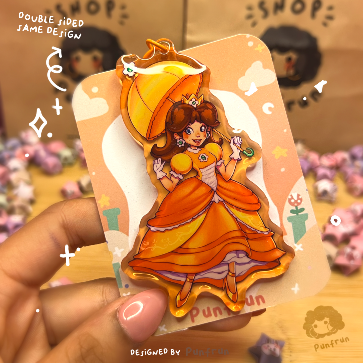 PORTACHIAVI ACRILICO ✦ Principessa dei videogiochi - Arancione